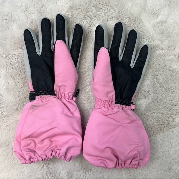 Warm Snow Gloves Mittens Pink Kids Size Large or Womens Size Small Fleece Lined - Picture 2 of 3